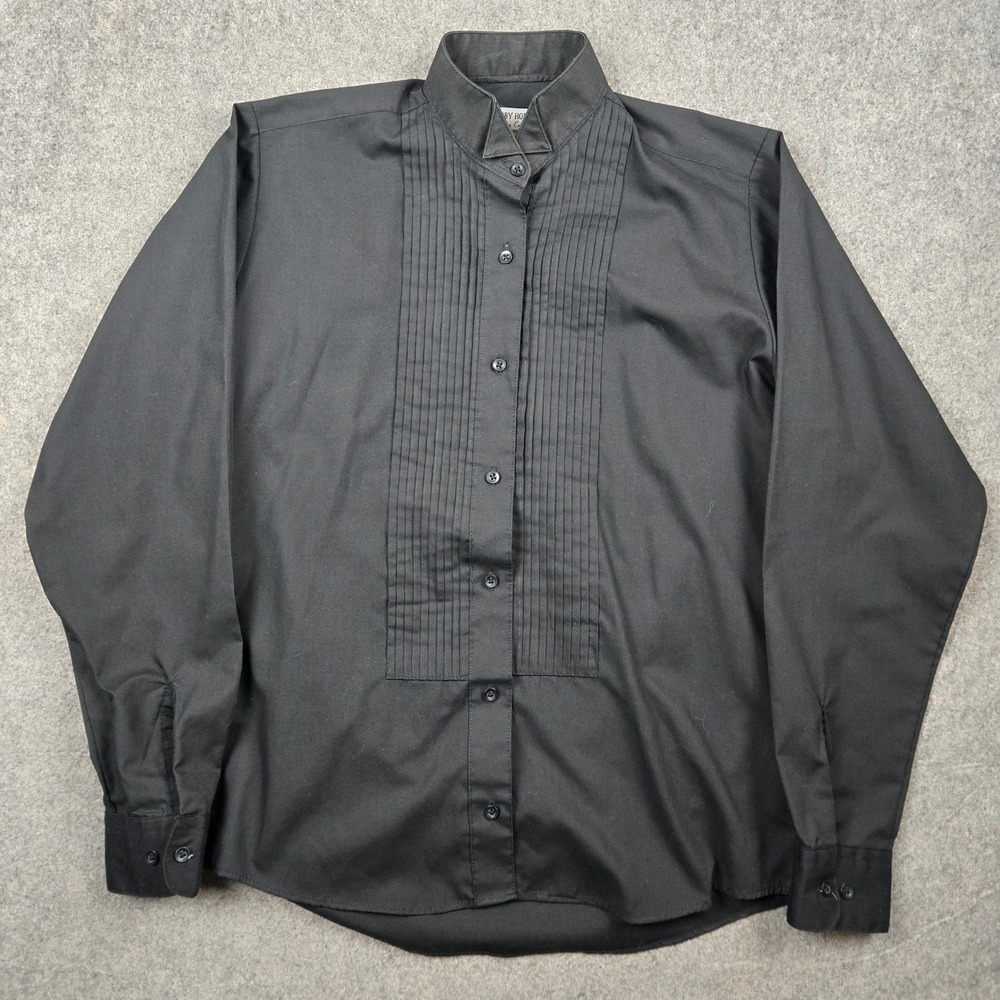 Hobby Horse Tuxedo Shirt Womens Small Black Pleated Bib Western Show Equestrian